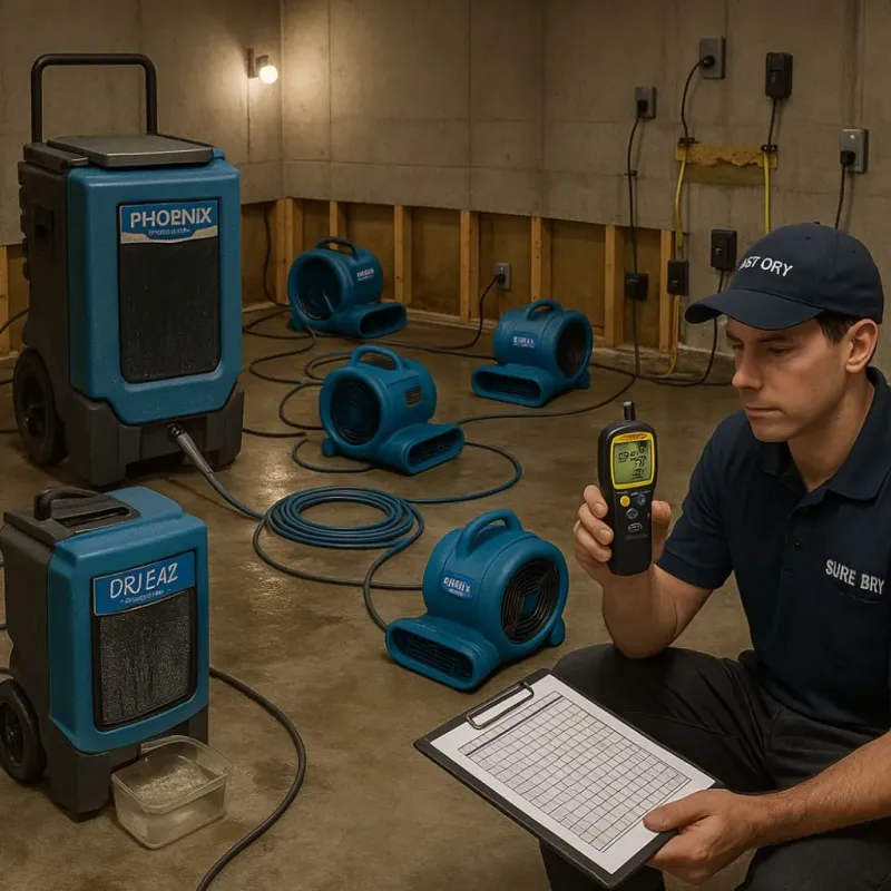 Structural Drying and Dehumidification process in Hinckley, MN